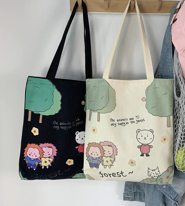 Eco-Friendly Canvas Cat Shopping Bag