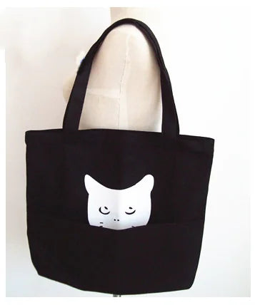 Eco-Friendly Canvas Cat Shopping Bag