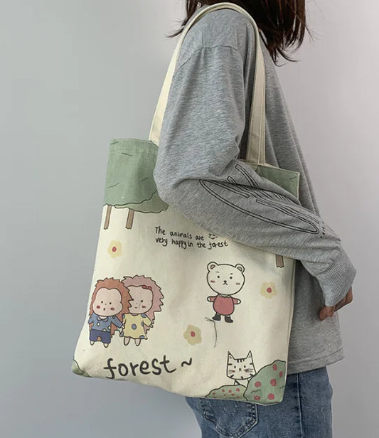Eco-Friendly Canvas Cat Shopping Bag